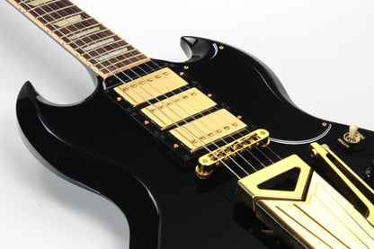 2015 Gibson Limited Edition SGS3 Ebony Black 3 Pickup, Sideways Vibrola - SG Les Paul Standard Custom