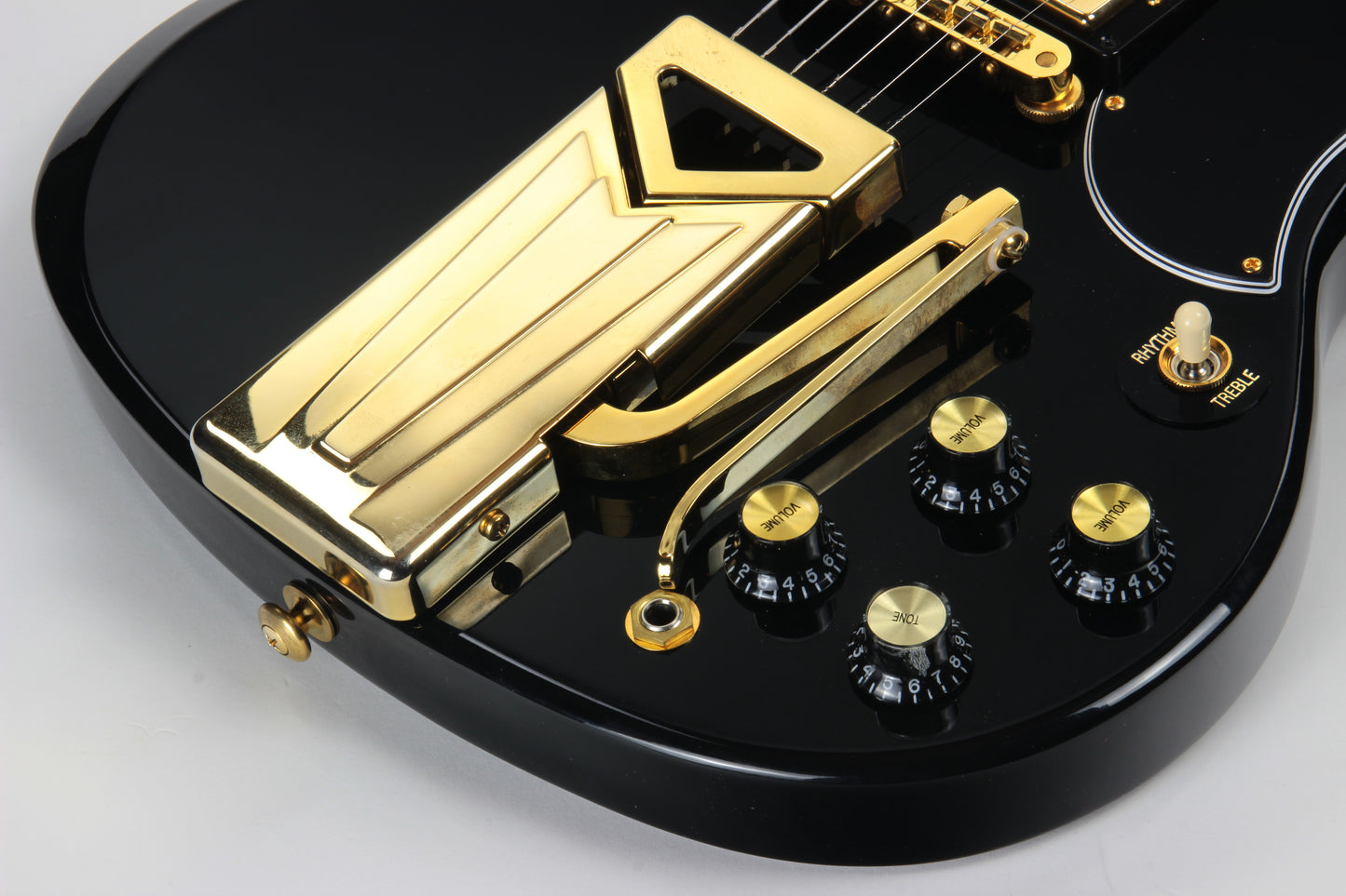 2015 Gibson Limited Edition SGS3 Ebony Black 3 Pickup, Sideways Vibrola - SG Les Paul Standard Custom