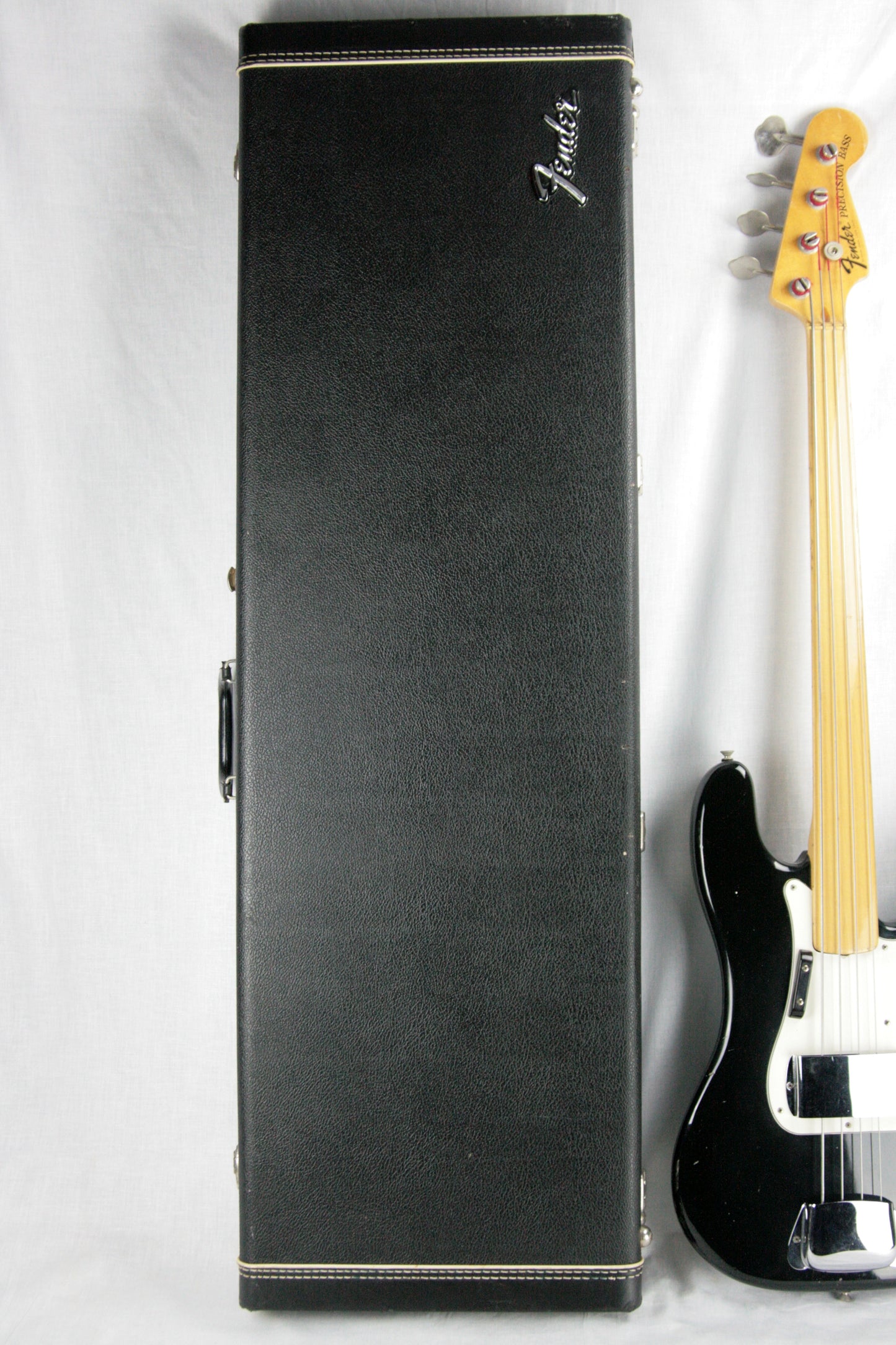 1974 Fender Precision Bass BLACK w/ Original Case! Fretless Maple Fretboard 1970's P jazz vintage