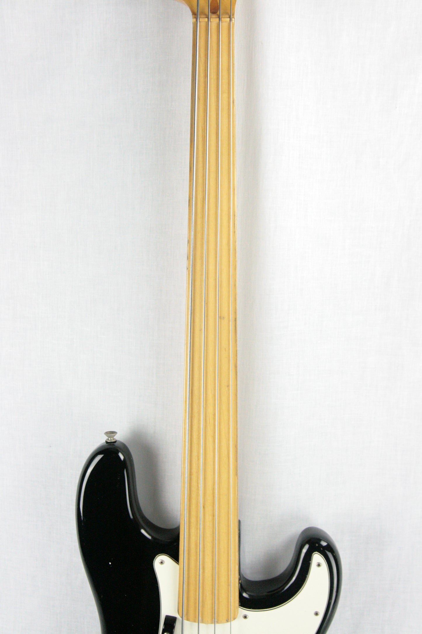 1974 Fender Precision Bass BLACK w/ Original Case! Fretless Maple Fretboard 1970's P jazz vintage