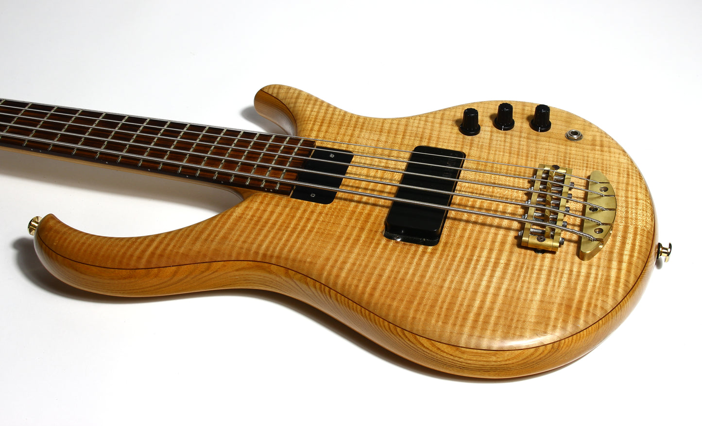 1999 Alembic Excel 5-String Bass - Flame Maple Top, Ash Body, Pau Ferro Board, High Quality USA!