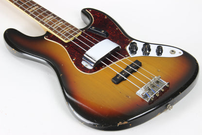 1970 Fender Jazz Bass Sunburst All-Original Vintage 4-Bolt Neck Rosewood Board, Block Inlays