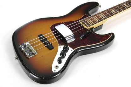 1970 Fender Jazz Bass Sunburst All-Original Vintage 4-Bolt Neck Rosewood Board, Block Inlays