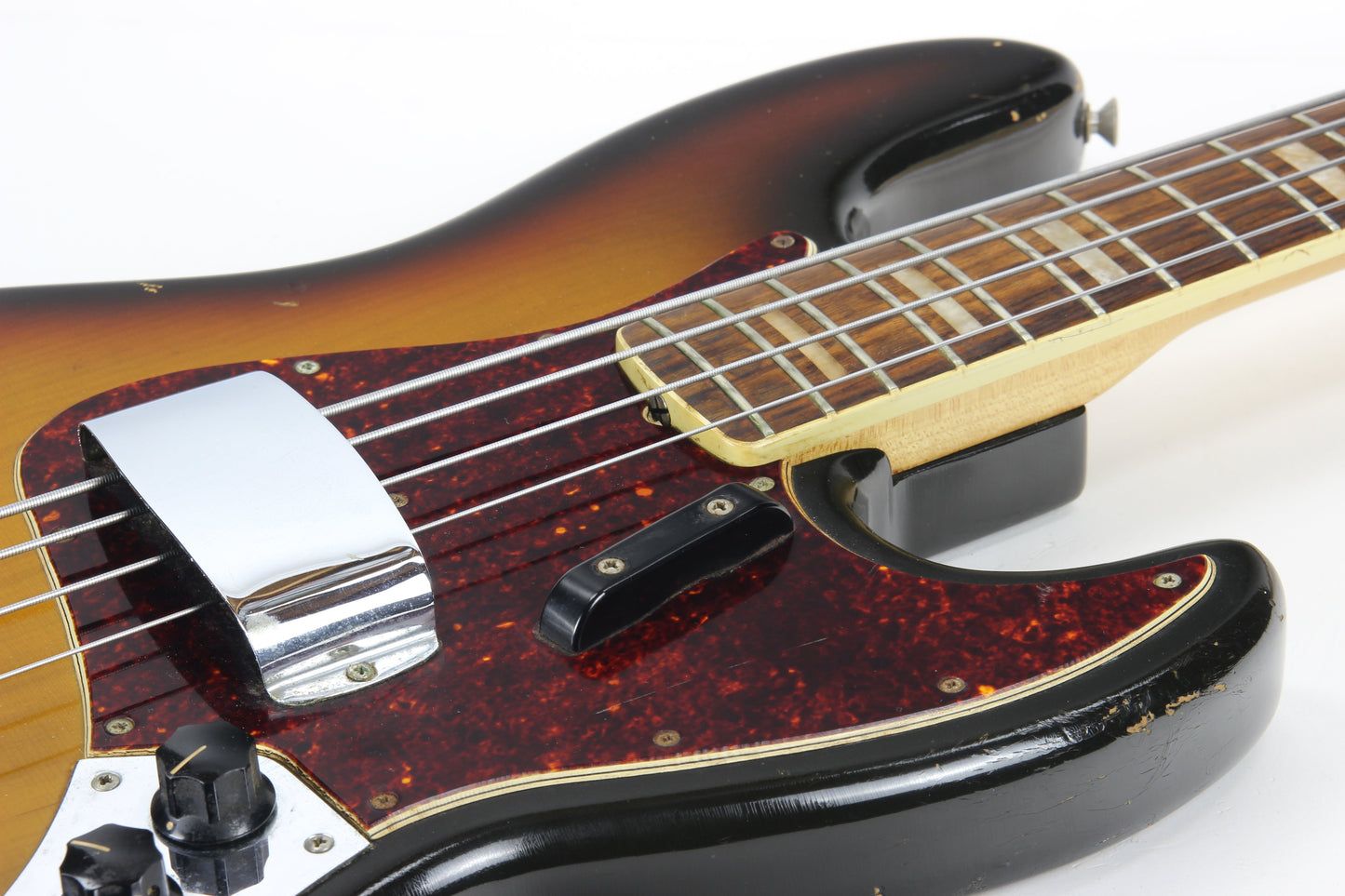 1970 Fender Jazz Bass Sunburst All-Original Vintage 4-Bolt Neck Rosewood Board, Block Inlays