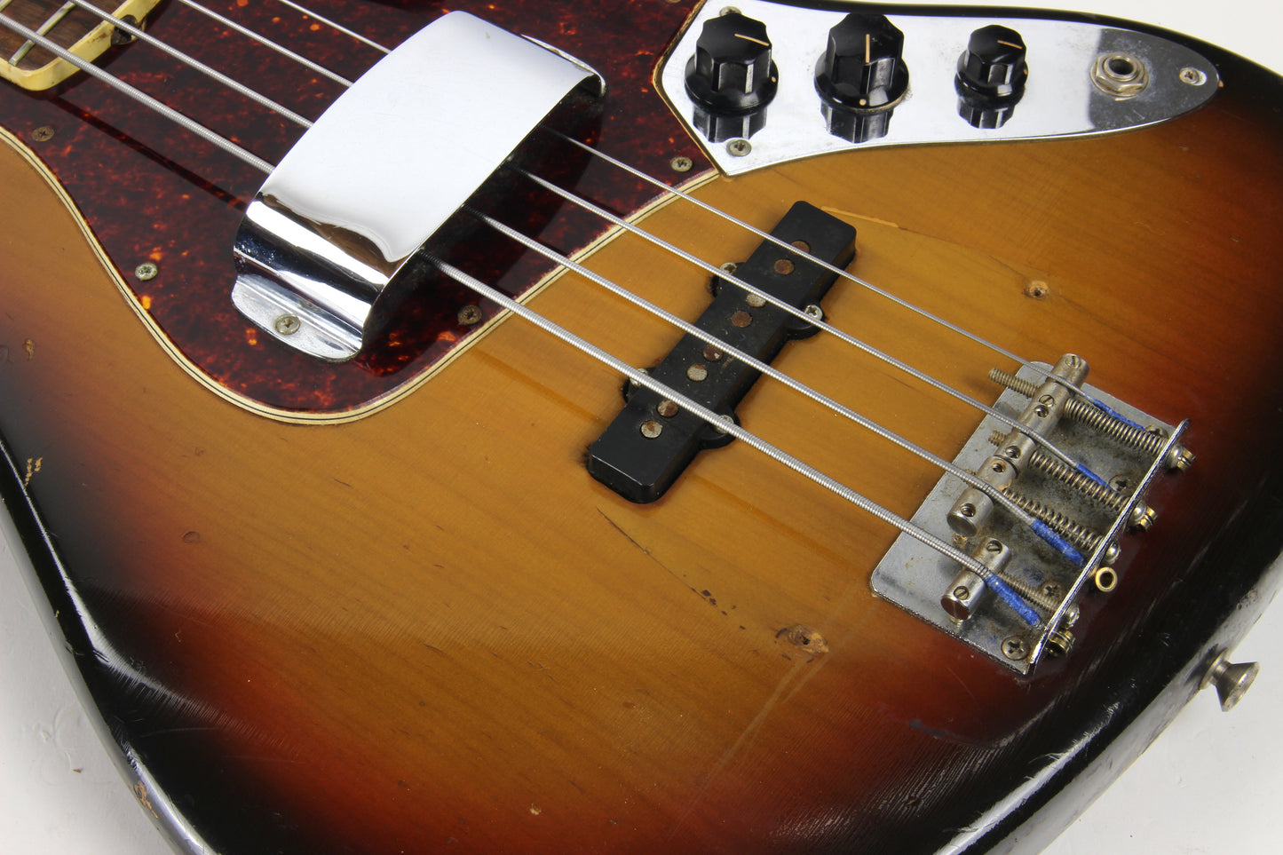 1970 Fender Jazz Bass Sunburst All-Original Vintage 4-Bolt Neck Rosewood Board, Block Inlays