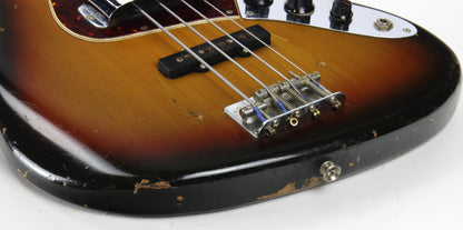 1970 Fender Jazz Bass Sunburst All-Original Vintage 4-Bolt Neck Rosewood Board, Block Inlays