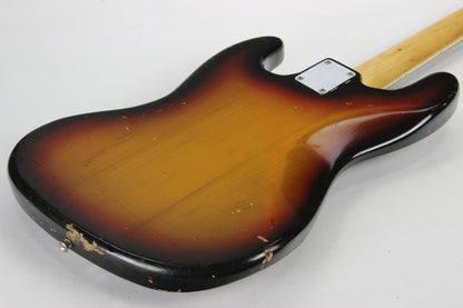 1970 Fender Jazz Bass Sunburst All-Original Vintage 4-Bolt Neck Rosewood Board, Block Inlays