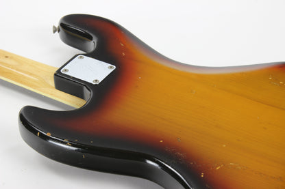 1970 Fender Jazz Bass Sunburst All-Original Vintage 4-Bolt Neck Rosewood Board, Block Inlays