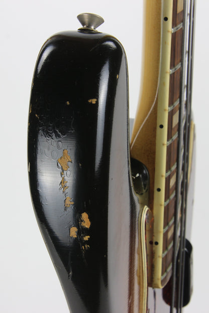 1970 Fender Jazz Bass Sunburst All-Original Vintage 4-Bolt Neck Rosewood Board, Block Inlays