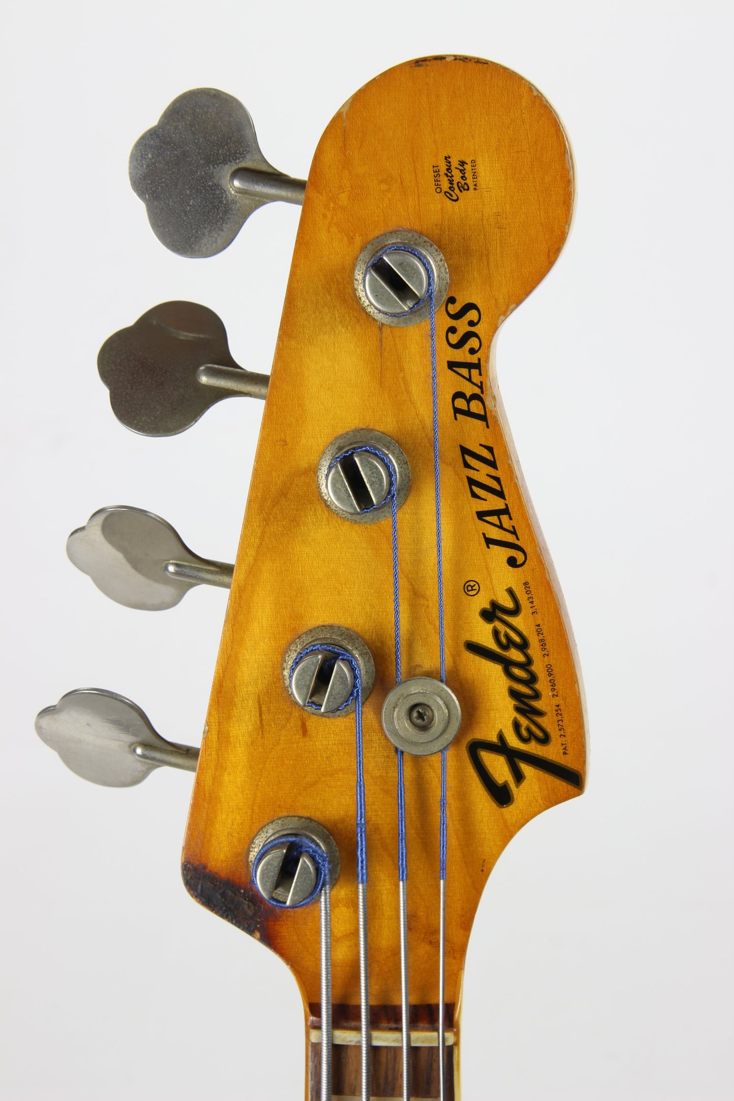 1970 Fender Jazz Bass Sunburst All-Original Vintage 4-Bolt Neck Rosewood Board, Block Inlays