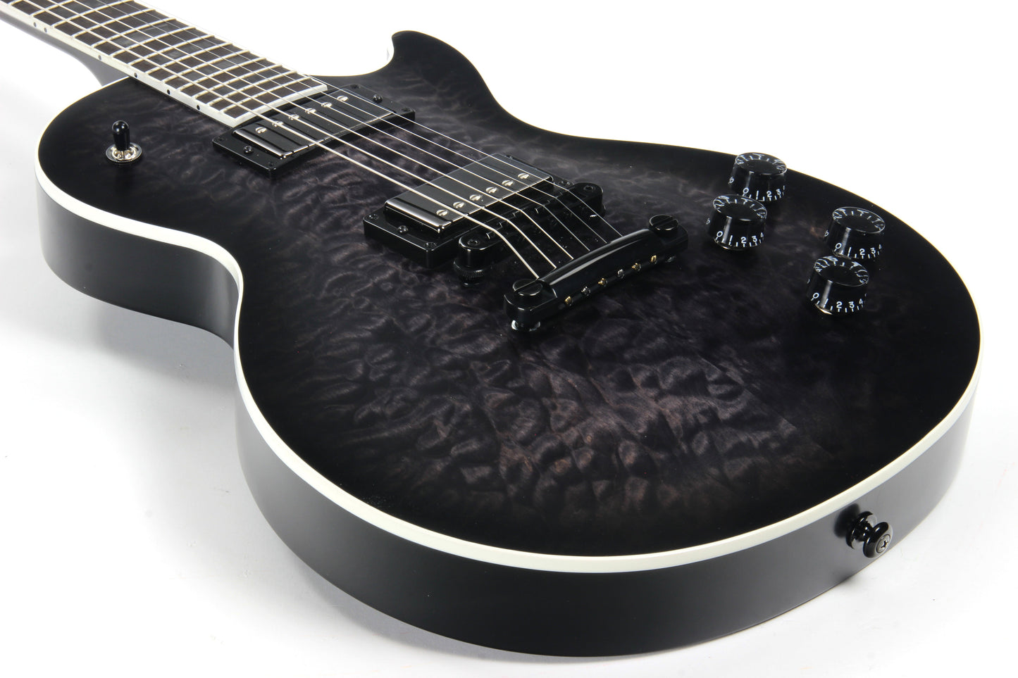 2019 Gibson Les Paul Dark Knight Limited Edition QUILT TOP - Ebony, Transparent Smoke Black Satin