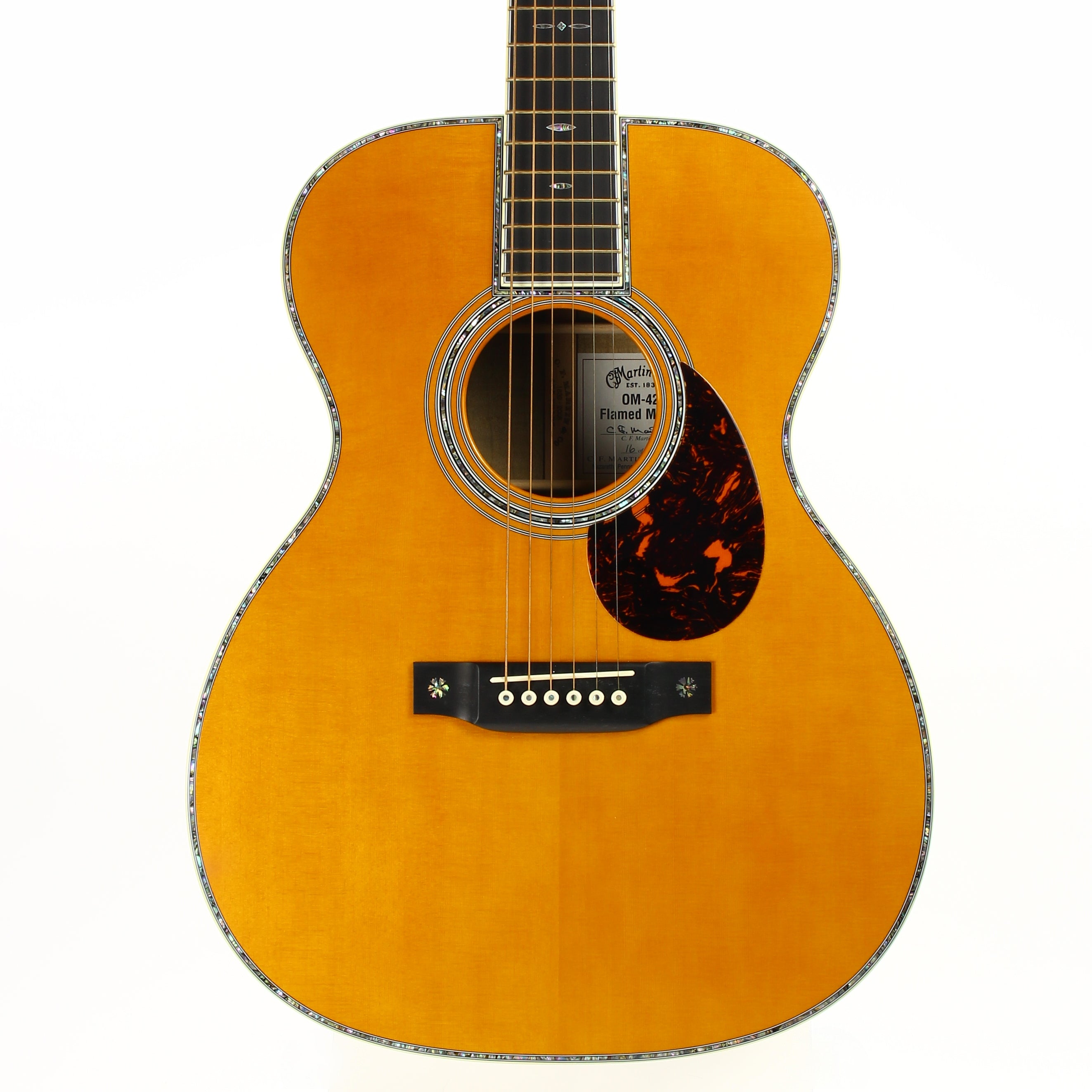 2008 Martin Limited Edition OM-42 Flamed Myrtle - 1 of 24, Engraved Tuners, Aged Toner