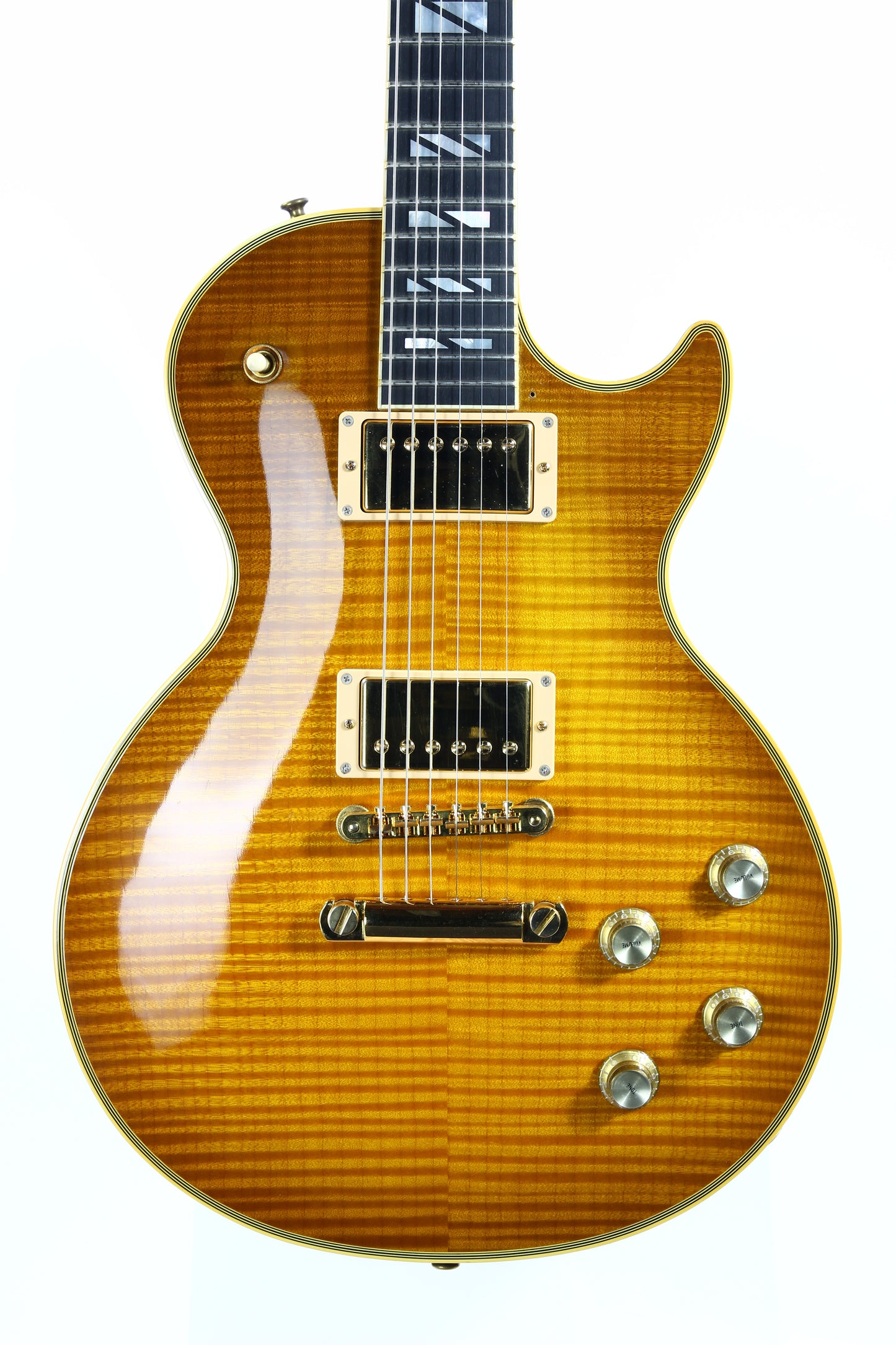 KILLER TOP! 2007 Gibson Custom Shop Les Paul Figured w/ Super 400 Inlays Limited Edition -- 25/50 vibes, Butterscotch, 1959 '59 The Best!