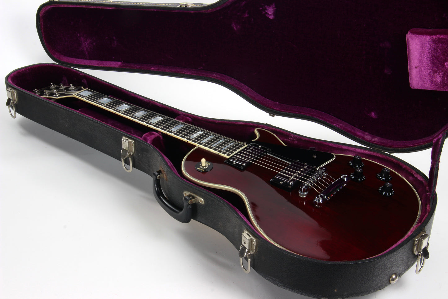 CLEAN 1976 Gibson Les Paul Custom Wine Red - CHROME HARDWARE, Original Case, Vintage