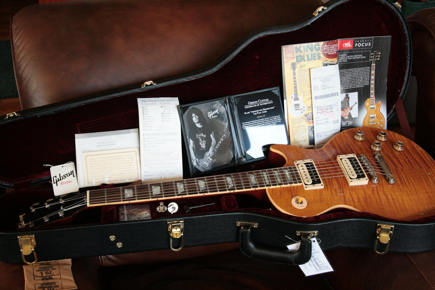 2010 Gibson Custom Shop SLASH #5 AFD Les Paul MURPHY AGED SIGNED Appetite For Destruction