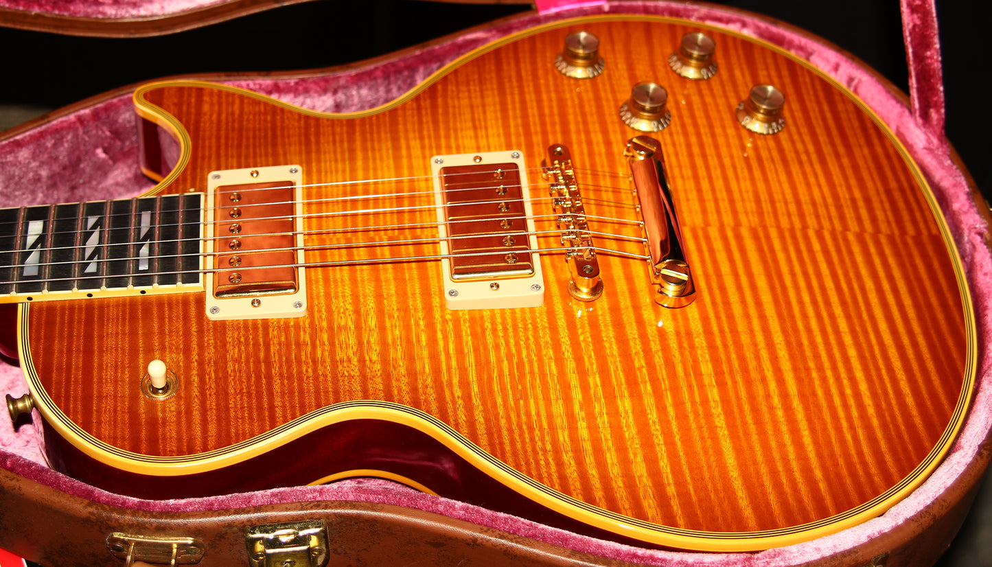 KILLER TOP! 2007 Gibson Custom Shop Les Paul Figured w/ Super 400 Inlays Limited Edition -- 25/50 vibes, Butterscotch, 1959 '59 The Best!