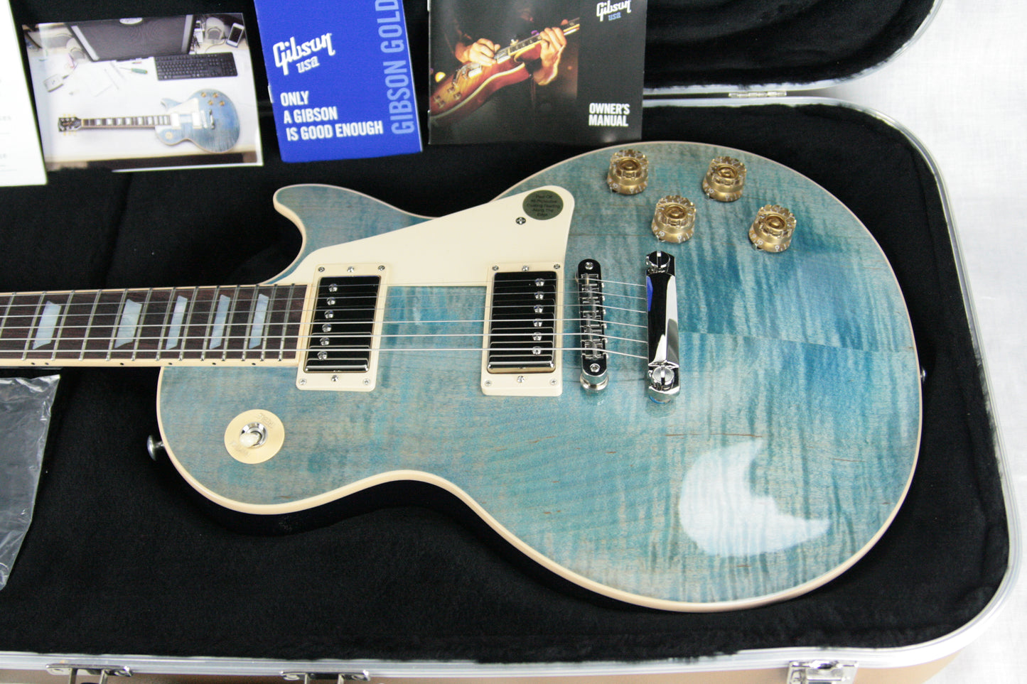 2015 Gibson Les Paul Traditional FIGURED OCEAN BLUE! Flametop Plus standard