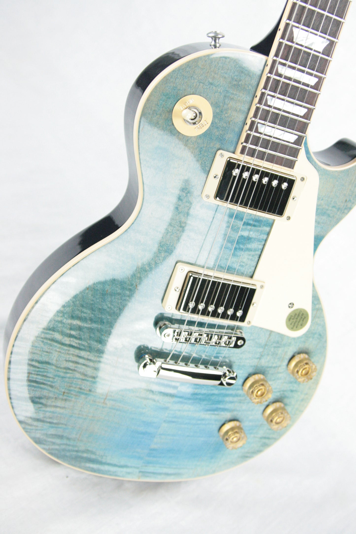 2015 Gibson Les Paul Traditional FIGURED OCEAN BLUE! Flametop Plus standard