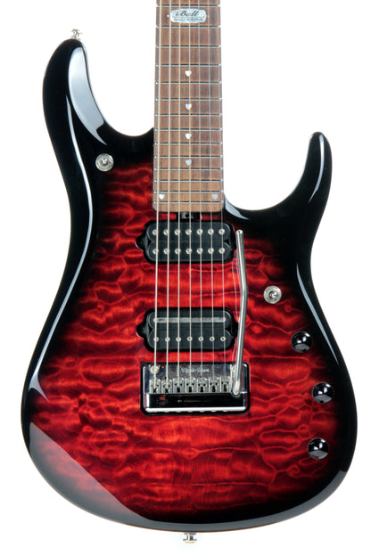 2012 Music Man BFR 7-String John Petrucci JP7 Ernie Ball Family Reserve QUILT RUBY RED Piezo