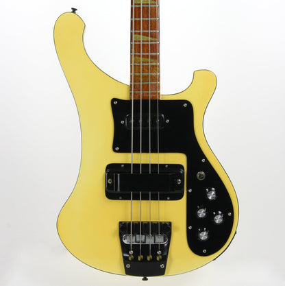 1986 Rickenbacker 4003 Tuxedo White Electric Bass Guitar - Vintage 1980's 4001 Black Binding!