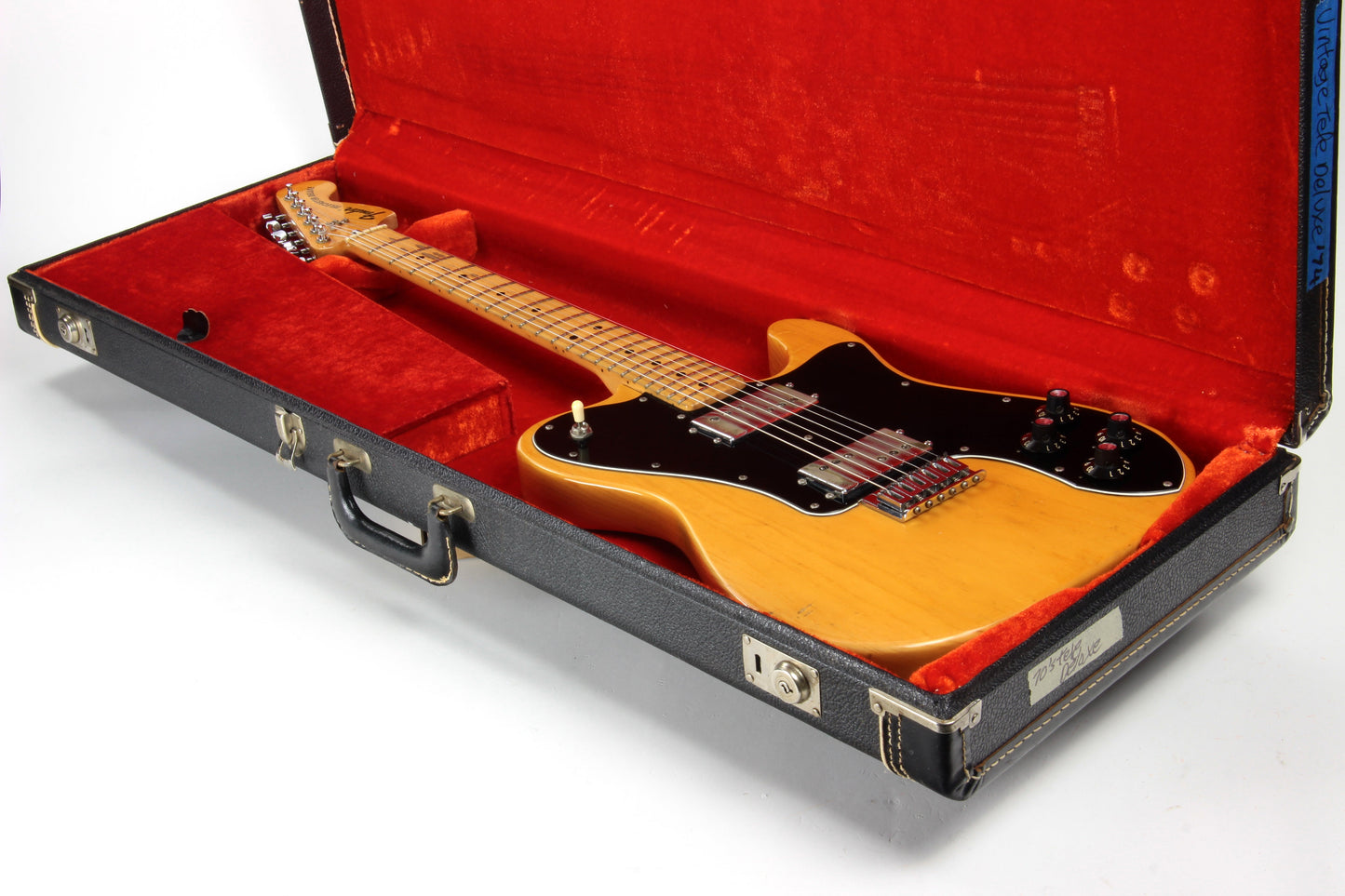 1974 Fender Telecaster Deluxe Natural - Vintage Original Tele Stratocaster Headstock, Wide Range Humbuckers, 1970's