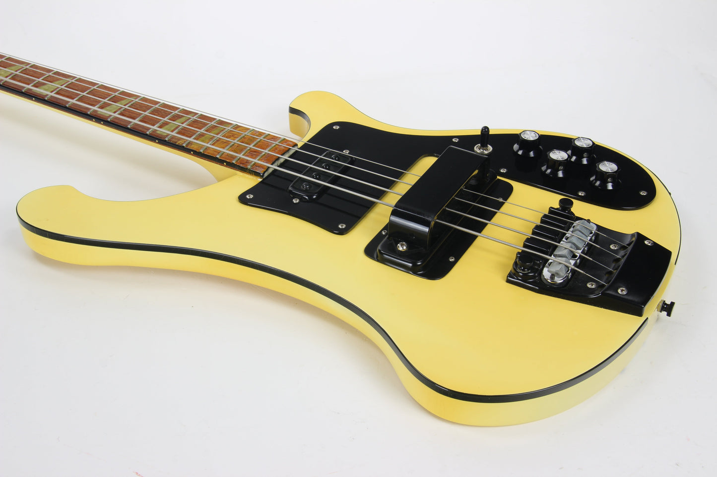 1986 Rickenbacker 4003 Tuxedo White Electric Bass Guitar - Vintage 1980's 4001 Black Binding!