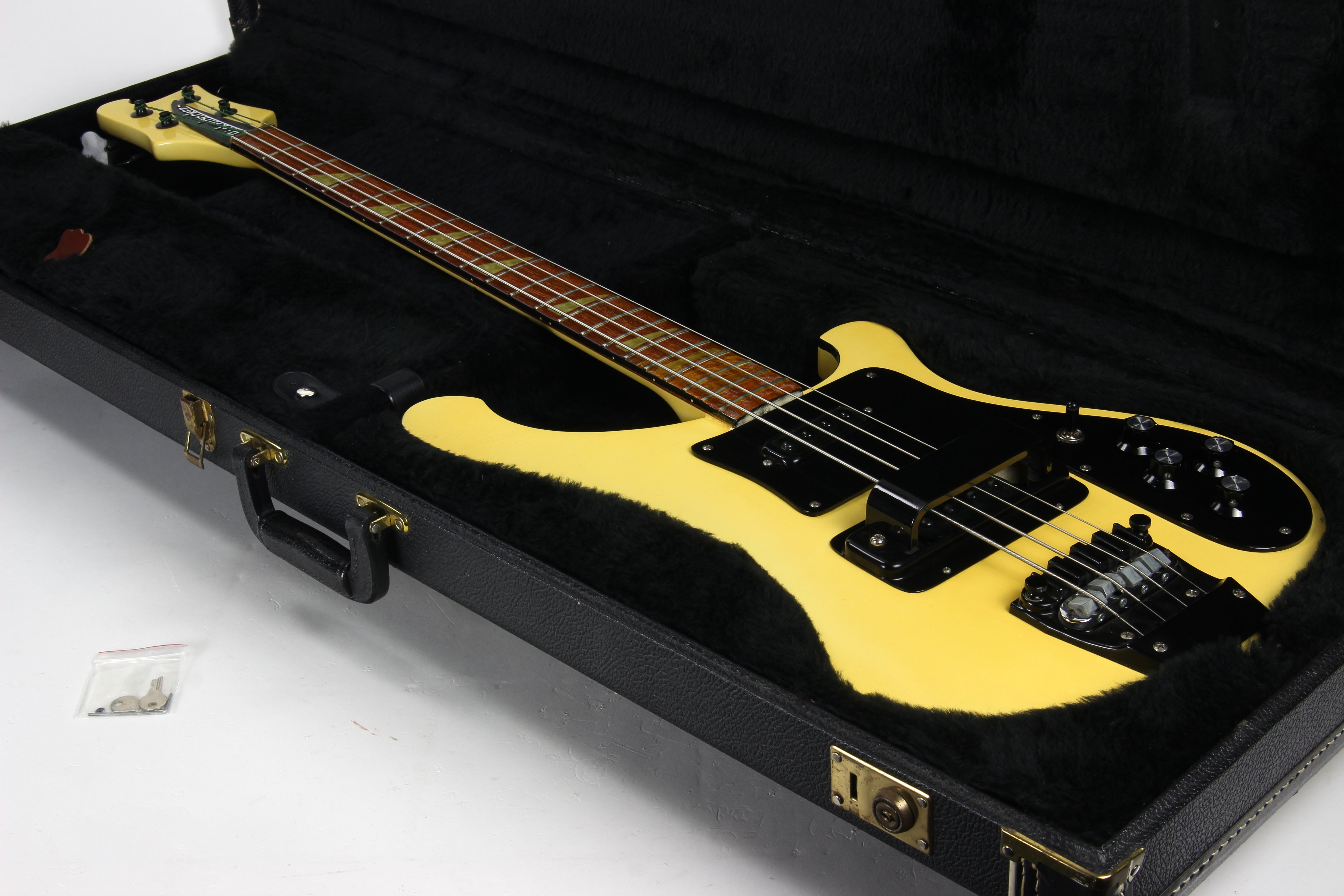 1986 Rickenbacker 4003 Tuxedo White Electric Bass Guitar - Vintage 1980's 4001 Black Binding!