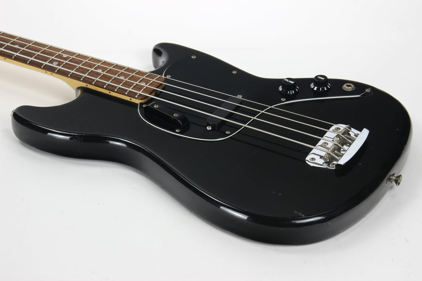 1978 Fender Musicmaster Bass Black w/ Rosewood Board - Vintage 1970's, Sounds Great!