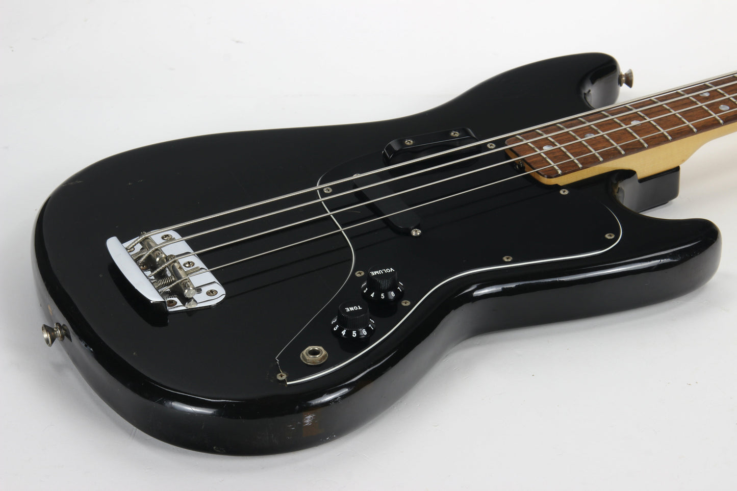 1978 Fender Musicmaster Bass Black w/ Rosewood Board - Vintage 1970's, Sounds Great!