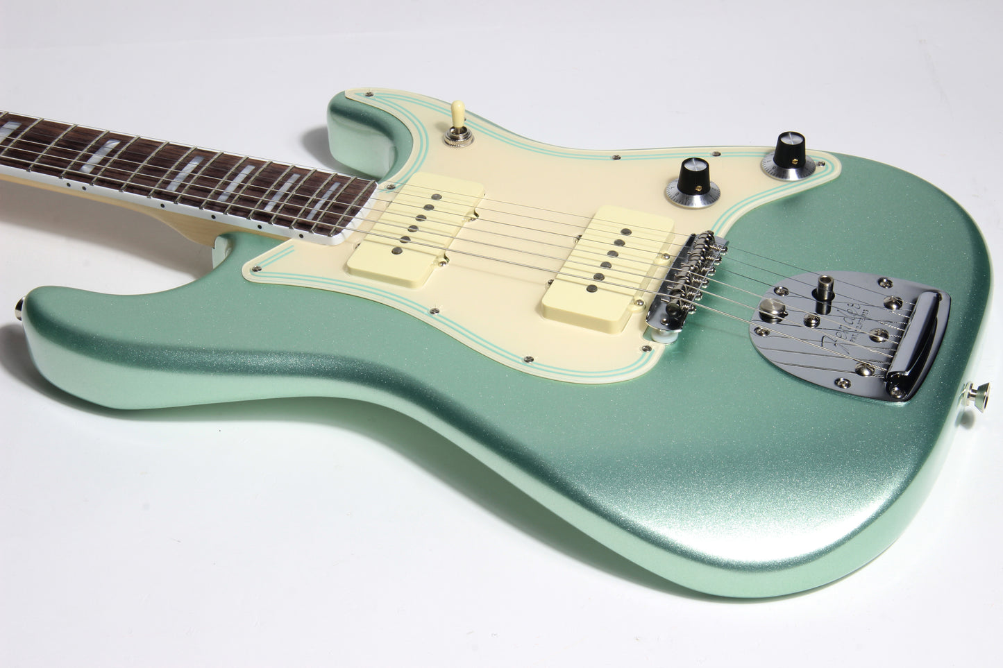 Fender American Jazz Stratocaster Strat Parallel Universe - USA Mystic Surf Green, Block Inlays, '65 Pure Vintage Pups, Matching H/S!