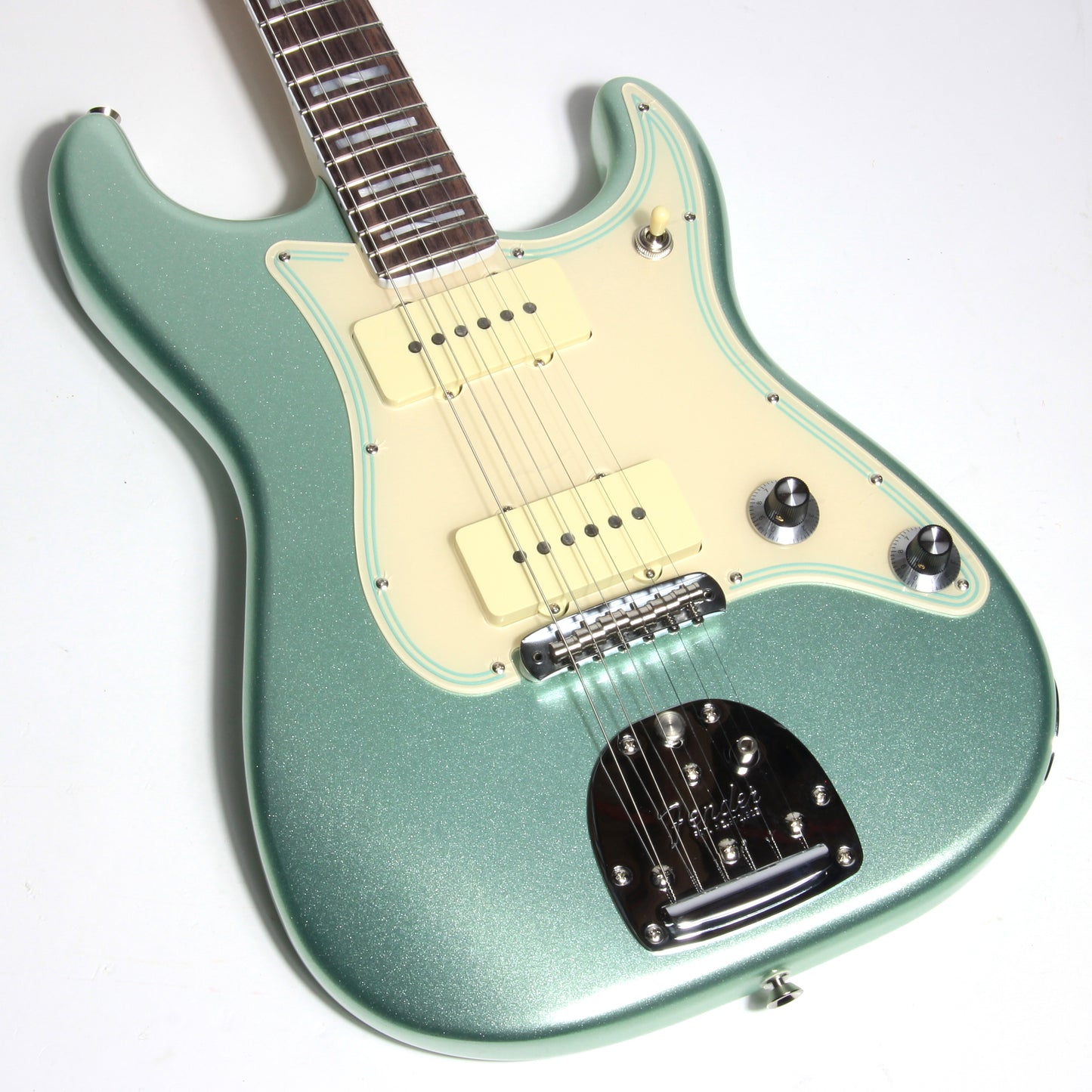 Fender American Jazz Stratocaster Strat Parallel Universe - USA Mystic Surf Green, Block Inlays, '65 Pure Vintage Pups, Matching H/S!