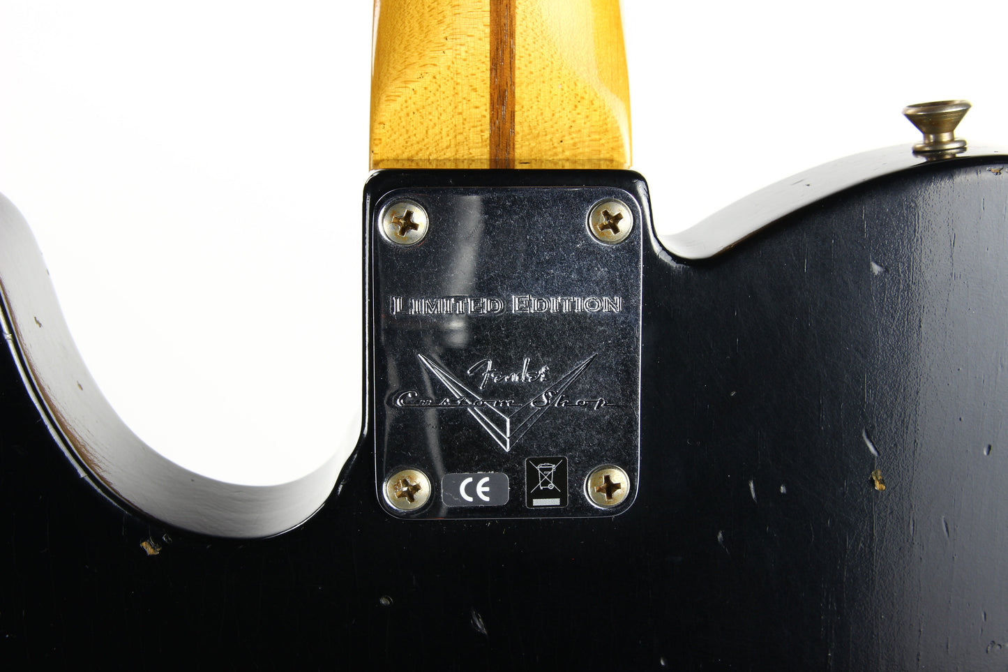 2019 Fender Custom Shop LTD Roasted Pine Double Esquire Relic Telecaster - Aged Black, White Guard, Nocaster