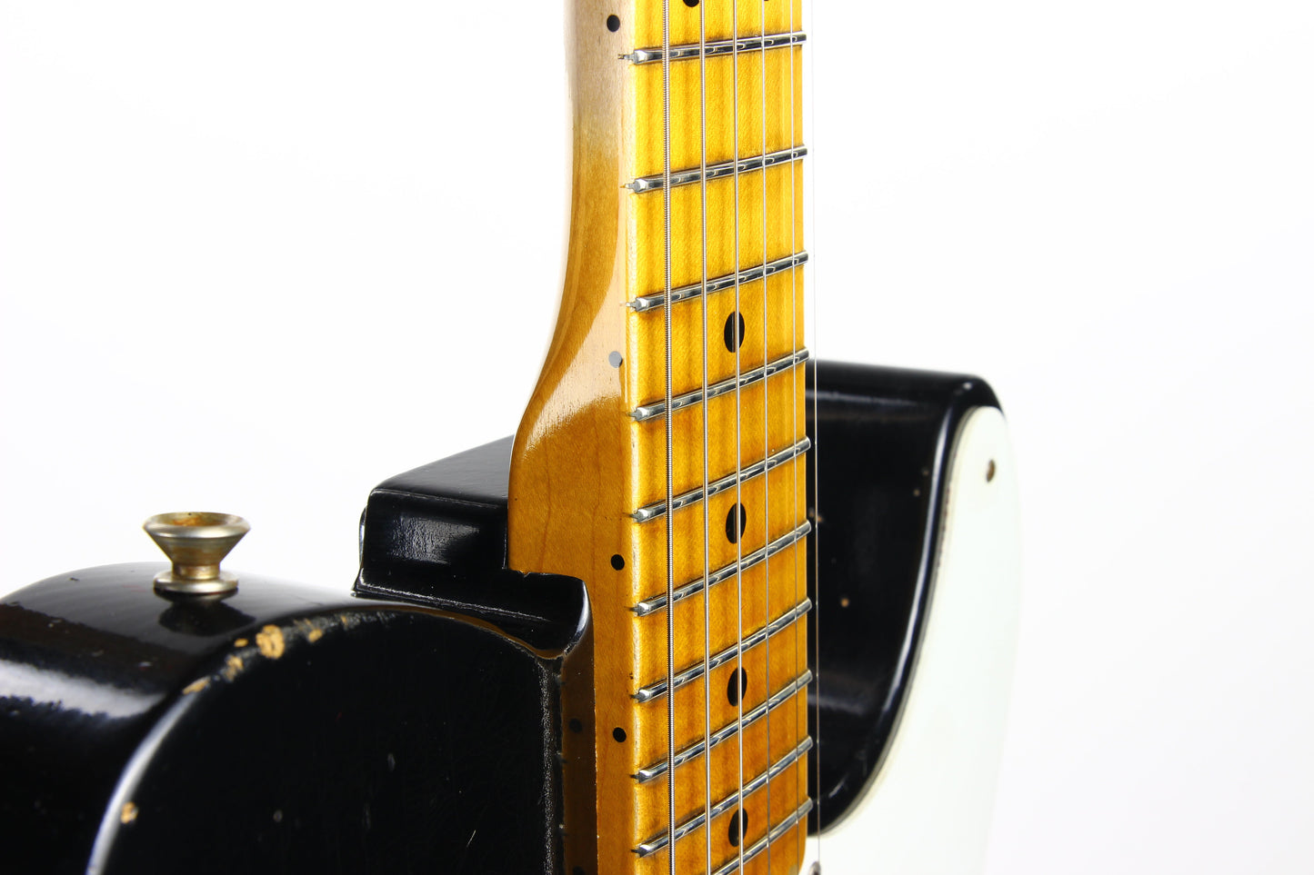2019 Fender Custom Shop LTD Roasted Pine Double Esquire Relic Telecaster - Aged Black, White Guard, Nocaster