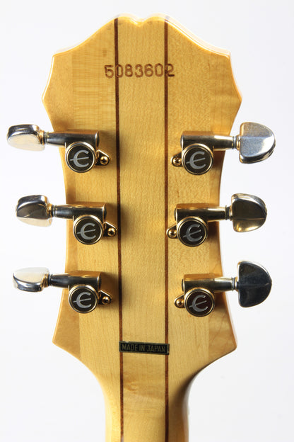 1985 Epiphone Japan Sheraton Matsumoku MIJ - Factory Gibson Case, Birdseye Maple, Natural Finish, Stop Tail, pre-elitist
