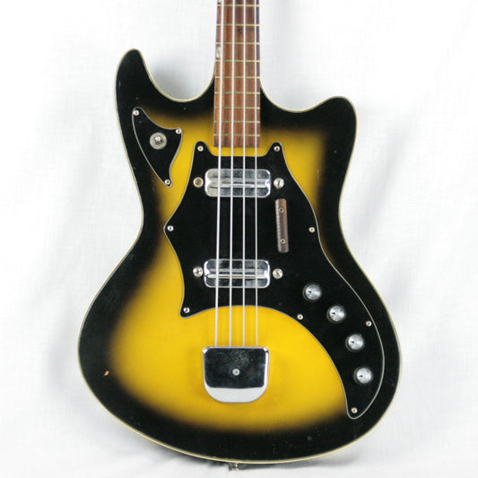 1960's Kay Truetone Double Pickup Vintage Electric Bass w/ Original Case! harmony h22 h27