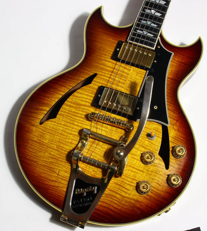 2005 Gibson Custom Shop Johnny A Signature - Ebony Board, Sunset Glow Sunburst, Bigsby es-355, l-4ces