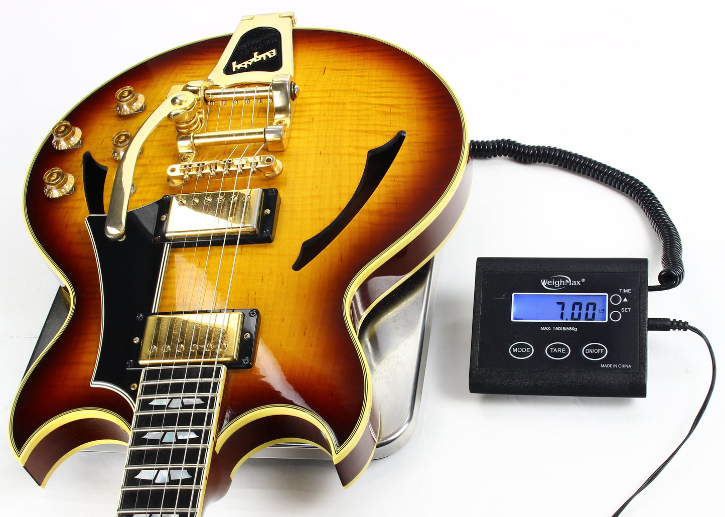 2005 Gibson Custom Shop Johnny A Signature - Ebony Board, Sunset Glow Sunburst, Bigsby es-355, l-4ces