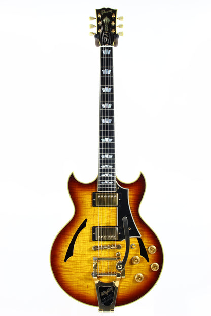 2005 Gibson Custom Shop Johnny A Signature - Ebony Board, Sunset Glow Sunburst, Bigsby es-355, l-4ces