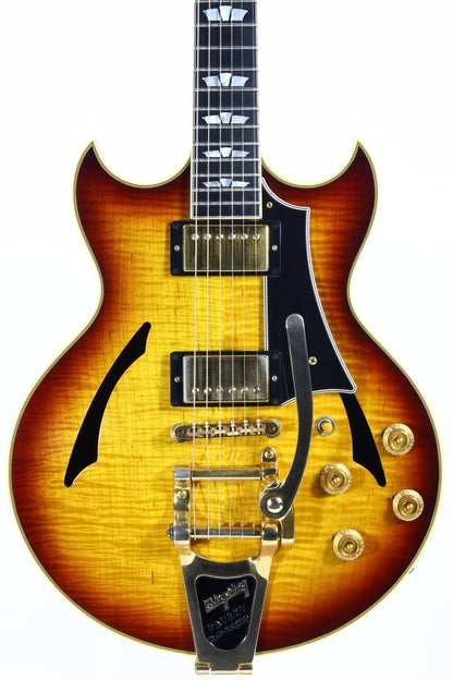 2005 Gibson Custom Shop Johnny A Signature - Ebony Board, Sunset Glow Sunburst, Bigsby es-355, l-4ces