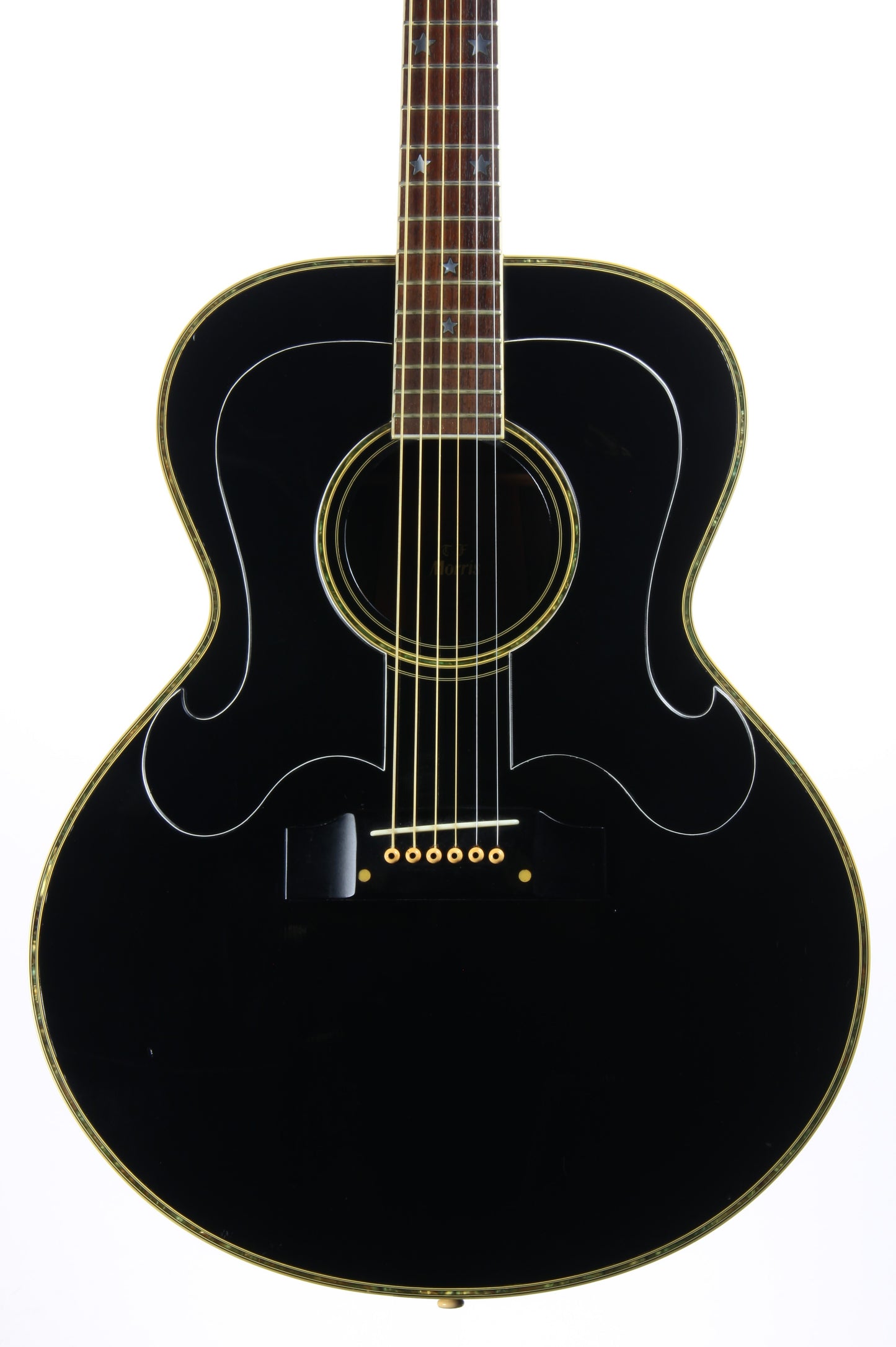 1980 Morris WJ-50 B Black Everly Brothers Gibson J-180 Japan Copy - Jacaranda, Fancy Trim