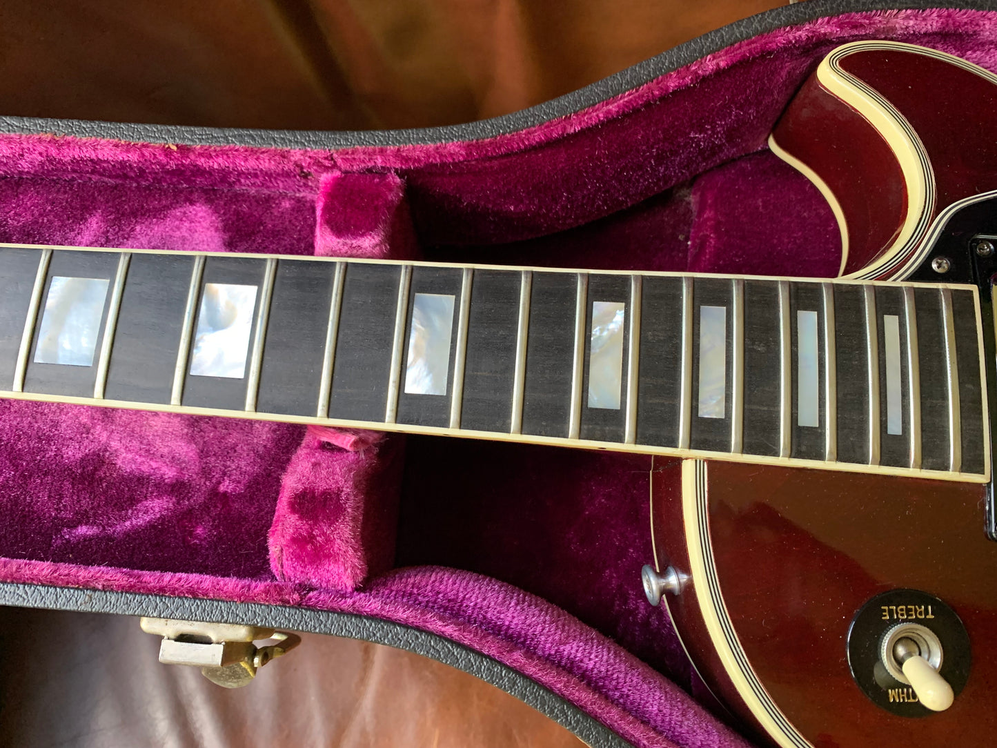 CLEAN 1976 Gibson Les Paul Custom Wine Red - CHROME HARDWARE, Original Case, Vintage