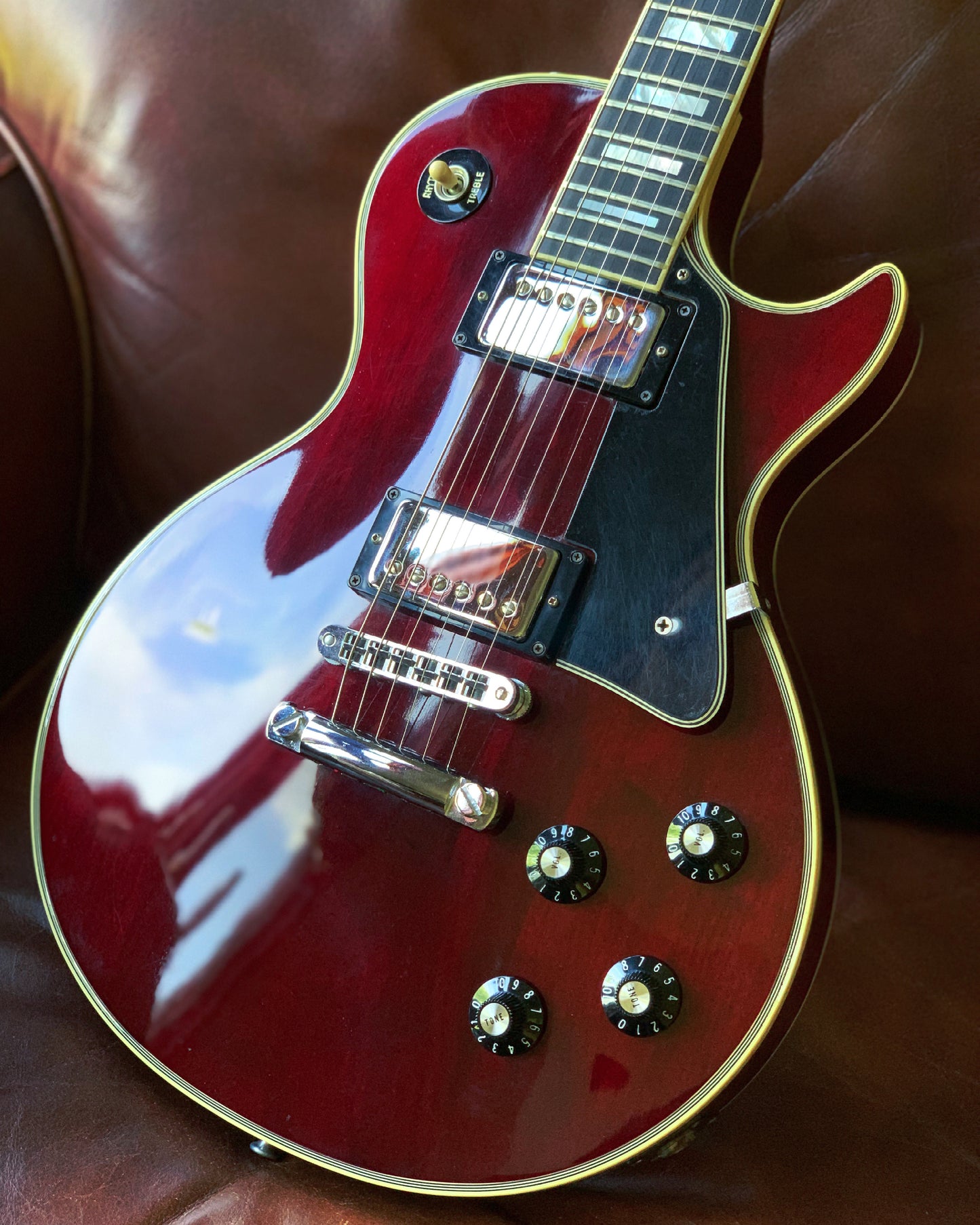 CLEAN 1976 Gibson Les Paul Custom Wine Red - CHROME HARDWARE, Original Case, Vintage